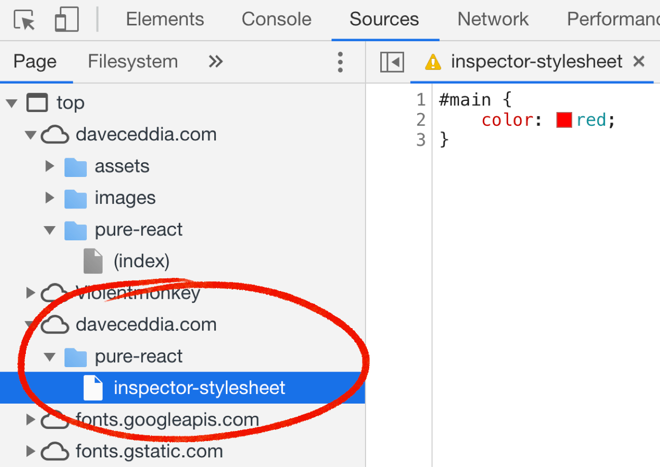 Directly open the inspector stylesheet in chrome