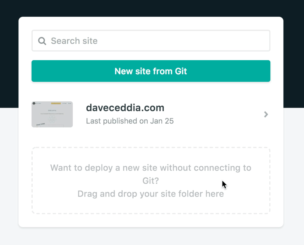 New Site from Git on Netlify
