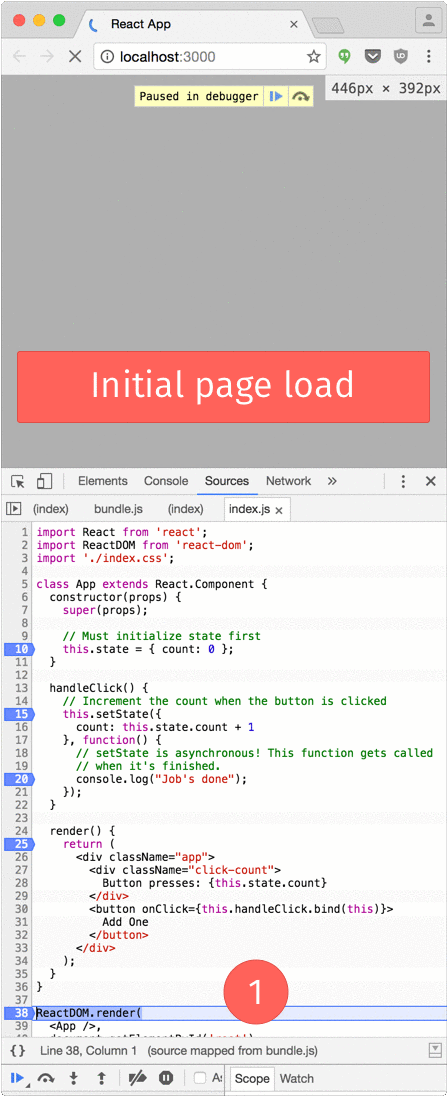 How state progresses in the counter app