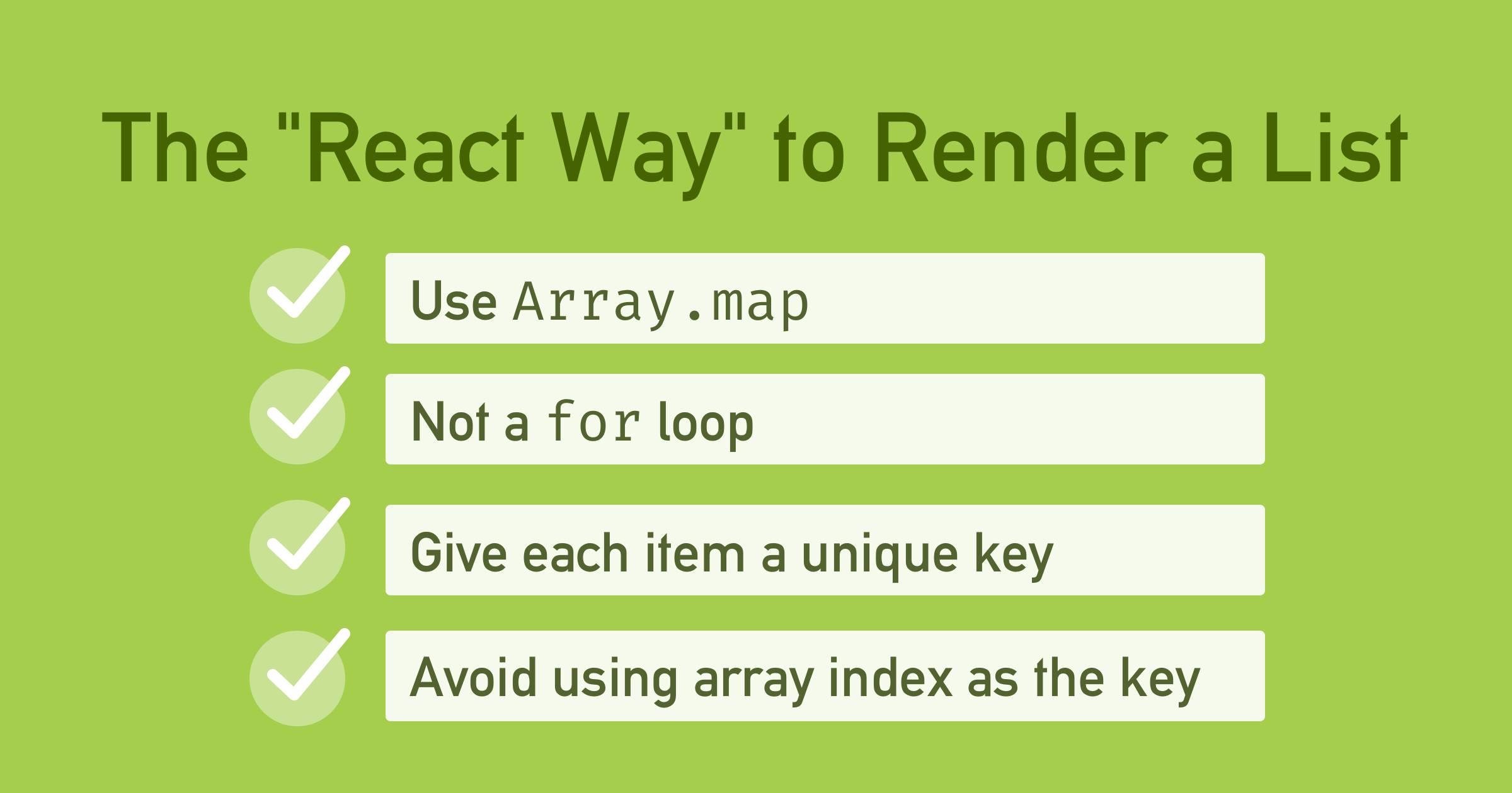 Display: list-item;. React Key. Simple list React. React list Card information.