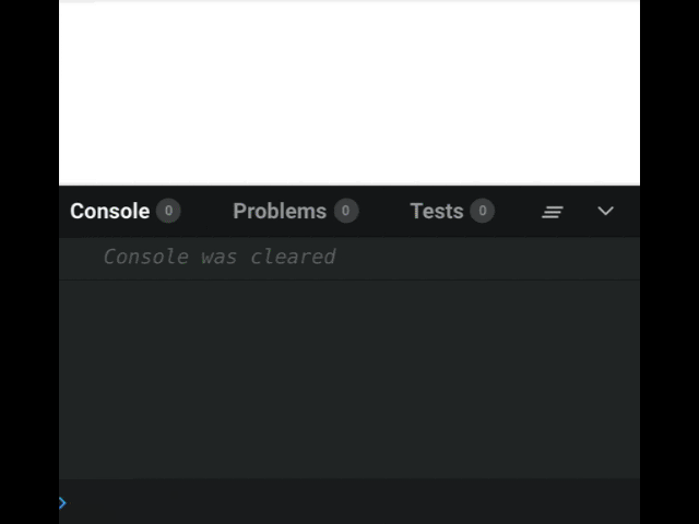 Console output of clicking show/hide